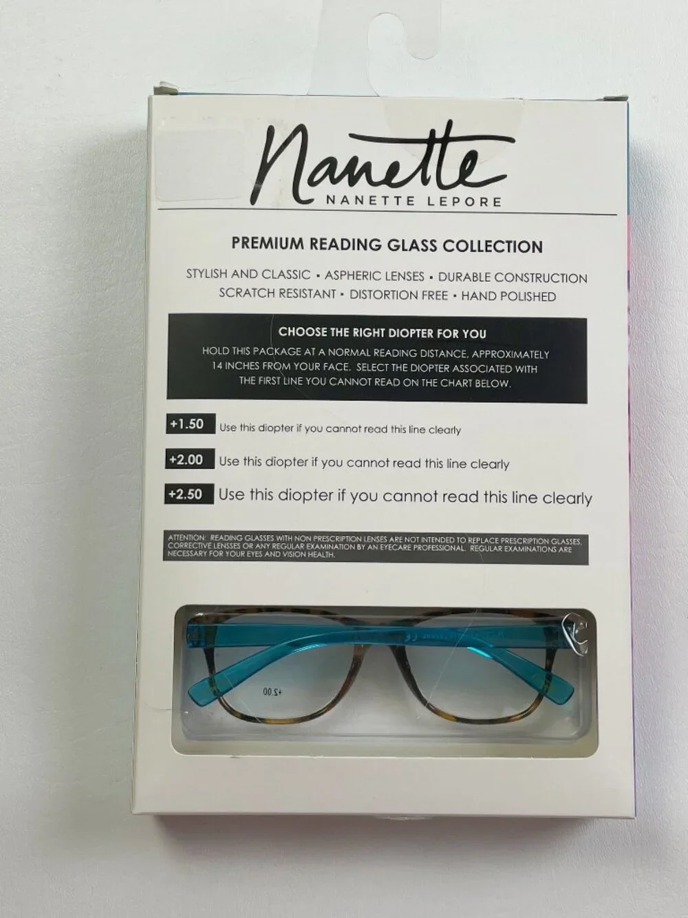 Nanette 3 Pack Reading Glasses +2.00 Tortoise Pink Black New